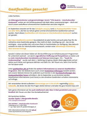 Gastfamilien gesucht