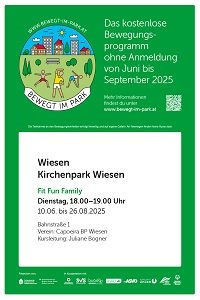 Bewegt im Park immer dienstags 10.06.-26.08.2025 18:00
