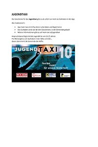 Information betreffend Jugendtaxi