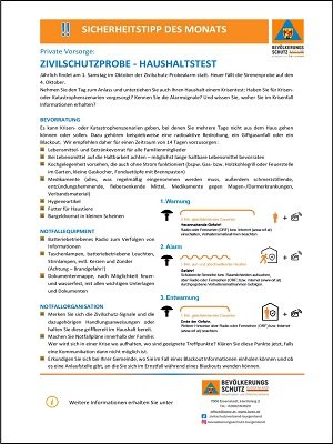 Sicherheitstipps Probealarm