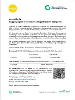 Kurs easydids Info easykids.burgenland@proges.at
